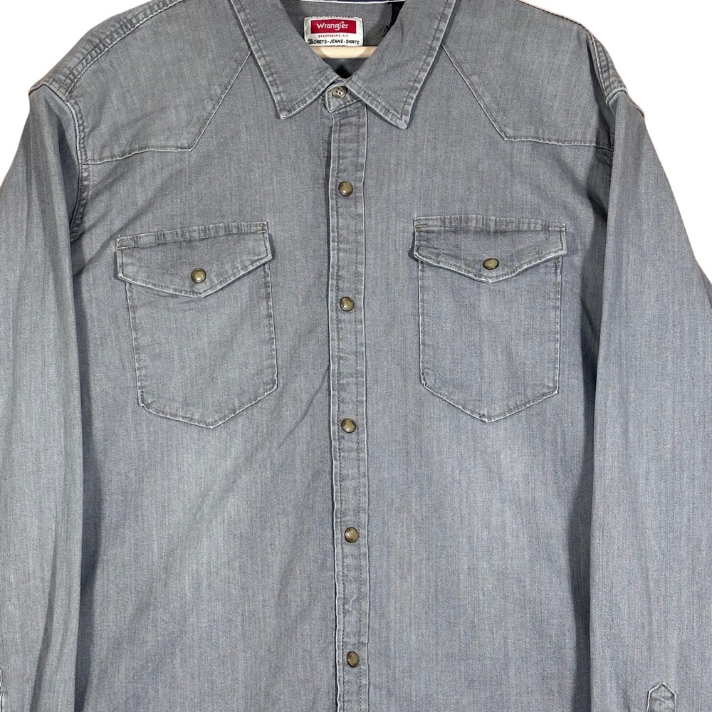 Wrangler Men's 2XL Casual Button Shirt Workwear Cotton Blend Easy Care - Picture 3 of 14